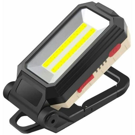 LED arbeidslys lommelykt, 10W LED spotlight oppladbar bærbar inspeksjonslampe magnetisk lommelykt med USB for bilreparasjon, fiske, camping, fotturer