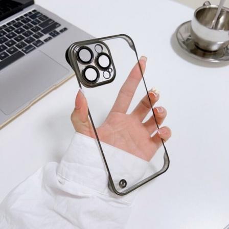 Ramlöst skal till iPhone 14 Pro Max, Transparent/Svart Transparent