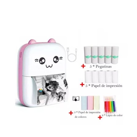 Mini bärbar skrivare Termisk fotoskrivare(Rosa) Trådlös BT Poc