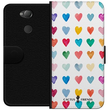Yhteensopiva Lompakkokotelo Sony Sony Xperia XA2 Cactus and Friends - Watercolor Love Grid