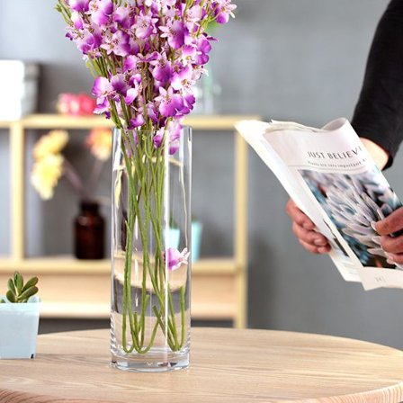 Klar glascylinder vas | Flera storleksalternativ Glasblomvas Centerpieces | Hurricane flytande ljusstake vas