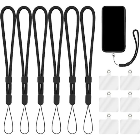 2025 Senaste Modell Handledsrem med Fästlapp, 6 st Justerbara Handledsremmar i Nylon med 6 st Transparenta Telefonplattor Cell P