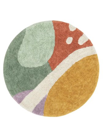 Oceana Tappeto Da Bagno Rotondo Ø 90 Multicolore Cotone Lavable