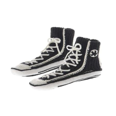 Sneaker Socks - Stickade Tofflor För Män, Svart Svart