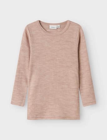 name it Nmnwax Wool Rib Ls Top Noos - Pink - 98