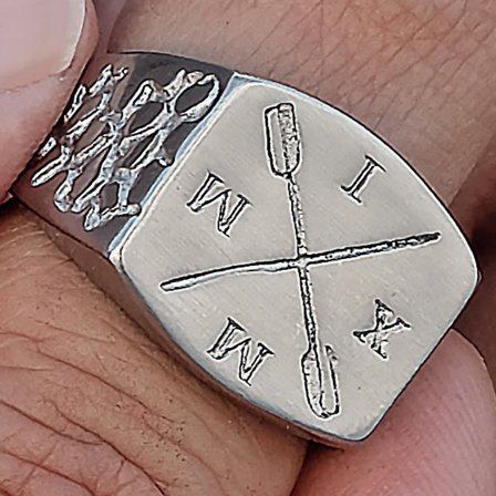 Anillo de acero Titus para hombres - Anillos tipo sello