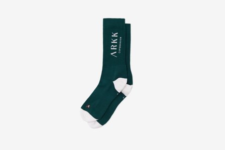 ARKK Copenhagen Damen Socken Größe 3636-39 The High Sock - Essential Garden Green White