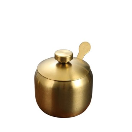 Kryddburk Burk Förvaringslåda GULD RUND 9,5CM RUND