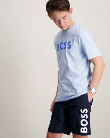 BOSS SHORT SLEEVES TEE-SHIRT Blå T-shirts Kille - Kids Brand Store