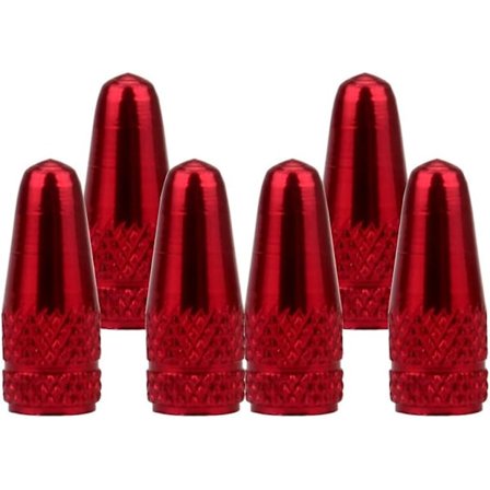 6 stk (rød) ventilhetter franske sykkel støvhetter aluminiumslegering hjuldeksler ventilhetter