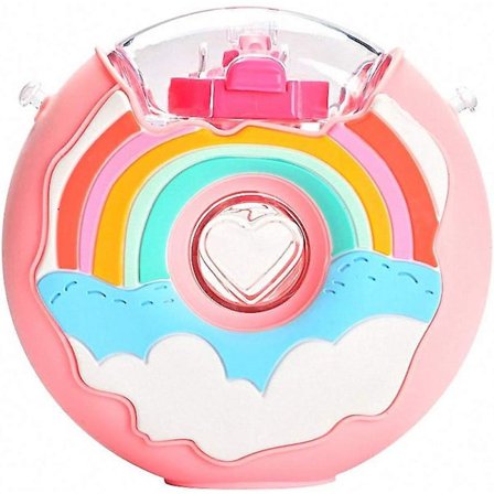 Söt munkformad vattenflaska, vattenkopp, barnens vattenkopp, rund vattenflaska med sugrör (380 ml)