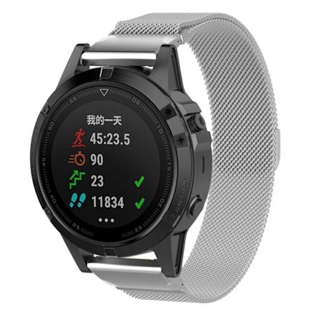 Garmin Fenix 6S Milanese Klockarmband i Metall - Silver
