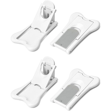 4 st Skjutdörrsspärrar Självhäftande Fönsterspärrar Fönsterlås Säkerhetslås Utan Borrning för Skjutdörr Garderob Skåp Fönster [DB]