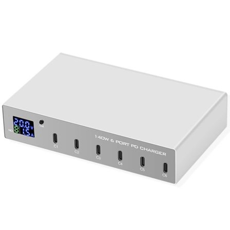140W 6 in 1 PD lader hurtiglading 3.0 USB C rask lader stasjon lading For iPhone bærbar PC Type c 30W