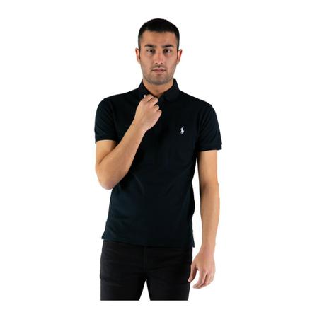 Polo Ralph Lauren, Short-sleeved Polo Shirt Zwart, Heren, Maat:S,elastaan