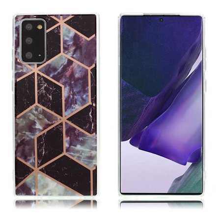 Marmormotiv Samsung Galaxy Note 20 skal - Svart/Grå