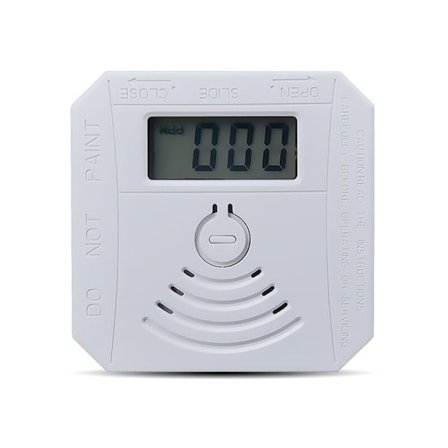 Gasdetektor Kulilte Røgdetektor Kombination Batteridrevet CO Røgalarm med LED Display Flash Lyd Alarm Advarselsmønster - Hvid