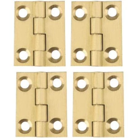 /EA/Kobberhængsel - Minihængsel Foldehængsel Boligindretning Skab Skuffehængsel Dørhængsel, Guld, 1 tomme (25x20mm) - 4 stk