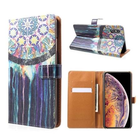 iPhone Xs Max beskyttende cover af syntetisk skinn med printet mønster - Drømme Fanger Multicolor