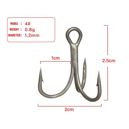 20 STK/sett fiskekroker høykarbonstål 4 4