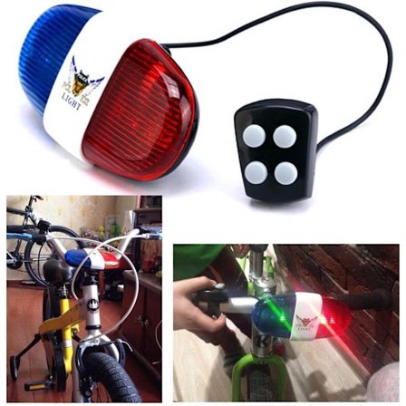 Cykel LED-lys Cykel Cykel Elektrisk Horn 4 Lyd 6 LED Cykling Politisirene Elektrisk Lys Cykeludstyr Tilbehør-XIN