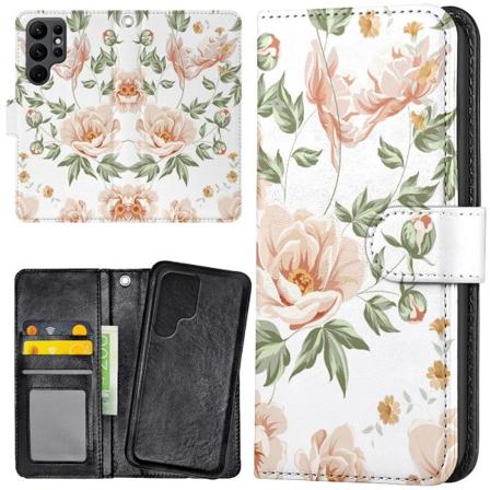 Samsung Galaxy S22 Ultra - Lommebok Deksel Blomstermønster Multicolor