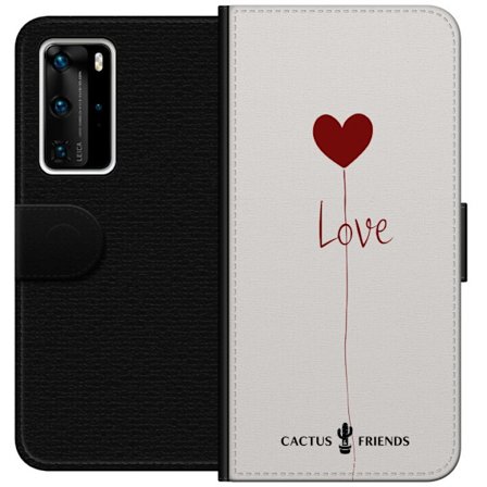 Yhteensopiva Lompakkokotelo Huawei Huawei P40 Pro Cactus and Friends - Love Balloon Minimal