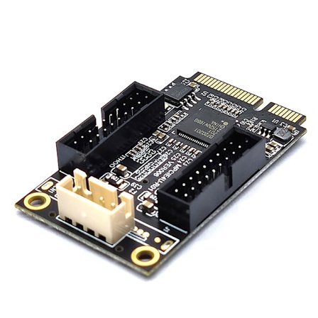 Mini PCIe till Dual 19-Pin Front Panel Extension Card Mini PCIE till USB3.0 Front PIN Head 19PIN Small 4-Pin/Sata Connector