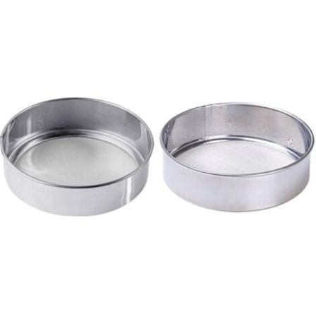 Stk Fine Mel-sikt i Rustfritt Stål, Rund Maskesikt, Pulver Sil, Bakeverktøy, Kjøkkenredskap (60 Mesh + 40 Mesh)