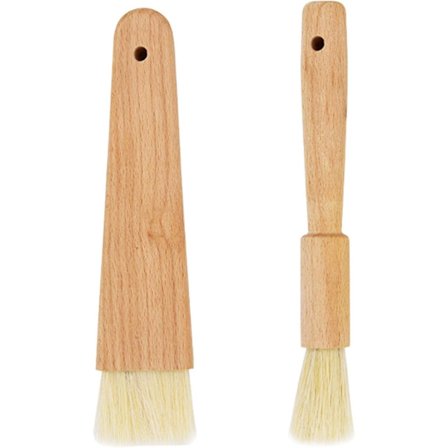 2 stk. Multifunktionel Madpensel, Praktisk Bagepensel i Træ til Madlavning, Pensel til BBQ, Køkkentilbehør