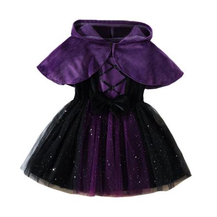 Halloweenkostymer 2023 Nytt för set Barnkarnevalskostymer Printed Cape + väst Set 2st 1-6 år gammal Purple 120 4-5Y