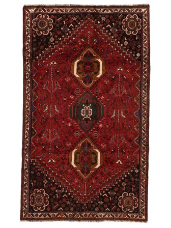 Tappeto Shiraz 165X278 Nero/Rosso Scuro (Lana, Persia)