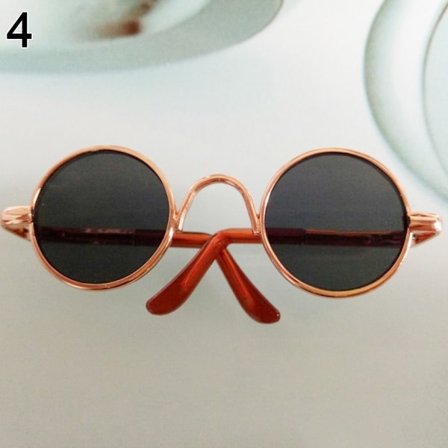 Søde runde stel Plys dukke briller 4 4