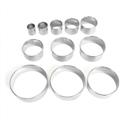 11X Metall Rund Kakekjeks Kakekutter Sett Rustfritt Stål Konditorverktøy