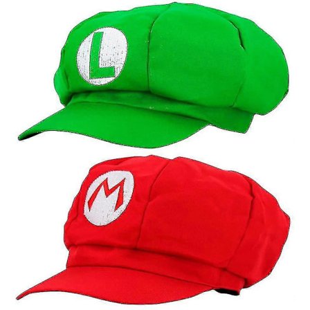 2 stk. Super Mario Luigi Hat-børnetøj - velegnet til karneval og cosplay 52-54 cm G - you