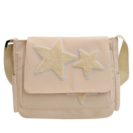 Star Pattern Messenger Bag Casual Axelväska VIT