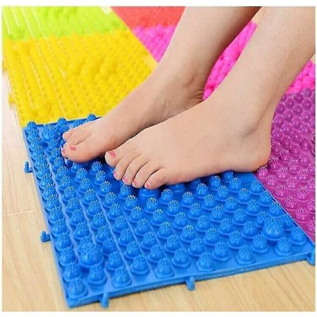 Fotmassage Akupressurmatta - Fotreflexologi Walking Toe Plate Massage Pad - Badrumsmatta Yogamatta Sportmatta 2 st (Slumpmässig färg)