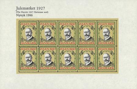 Danmark 1986 - Julemærkeark 1927 - Nytryk - Postfrisk