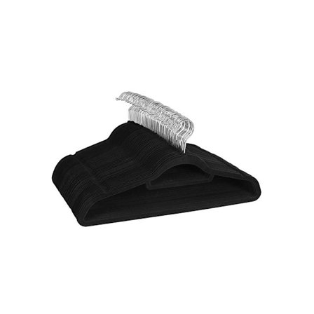 Rootz Ripustin - Velvet Ripustin - Vaateripustin - 20 henkari - Ripustin - Vaateripustin - Vaateripustin - ABS (muovi)/sametti - Musta - 45 x 23,5 x 0