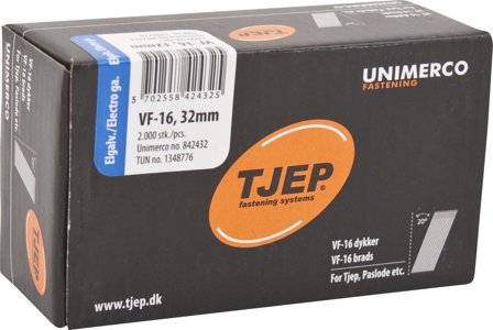 TJEP 842432 Dykkert VF16 FZB, 20°, 2000-pakning 1,6 x 32 mm, Innfesting