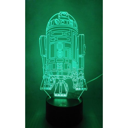 R2-D2 Robot 3D Nattlampa LED Illusion Lamp Sängbordsskrivbord Ta