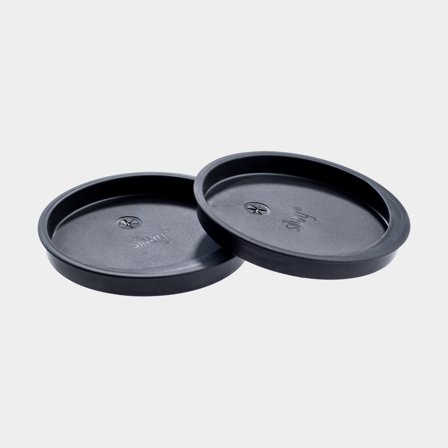 Spillsäkra lock till magnetiska dricksglas Silwy Lid with straw hole, Ø8 cm, 2-pack