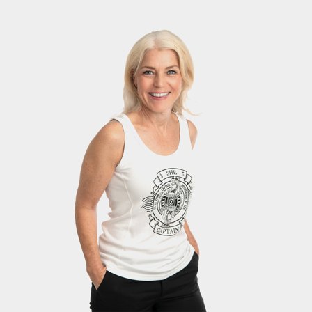 Tank top with UV protection She Captain, white, Large
