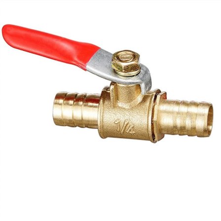 Ventil Rött Handtag Liten Mässingskulventil 6mm-12mm Slangkoppling Inline Avstängning för Vatten Olja Luft Gas Bränsleledning Rördelar (FMY)