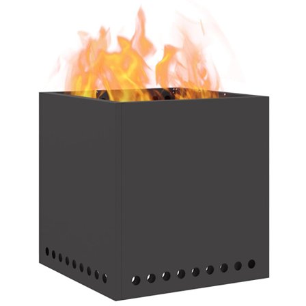 Röklös eldstad Svart 48 x 48 x 50 cm Stål