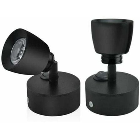 12V 3W Svart LED Läslampa med Strömbrytare för Båt, Husbil eller Van