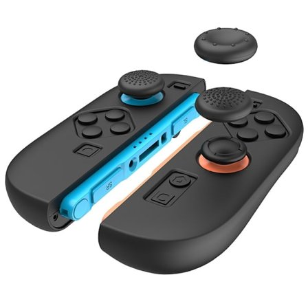 1 par Kompatibla med Nintendo Switch 2 Fodral Skal med 4 Caps Svart