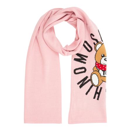 Moschino Teddy Bear Wool scarf , Roze , Dames , Maat: ONE Size