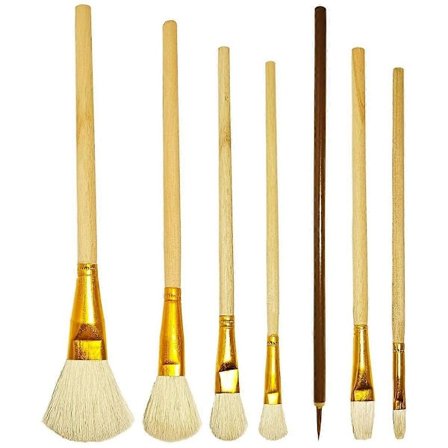 7 stk. Malepensler Keramikglasur Pensel Akvarel Uld Malepenselsæt Keramikværktøj Egnet til Studerende, Voksne