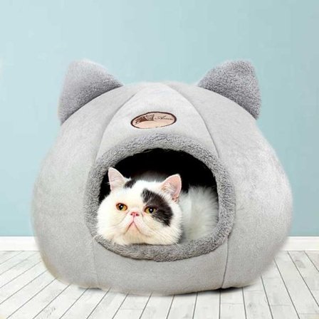 Plus Velvet Warm Pet Tent Cave Beds grå XL,40*40cm